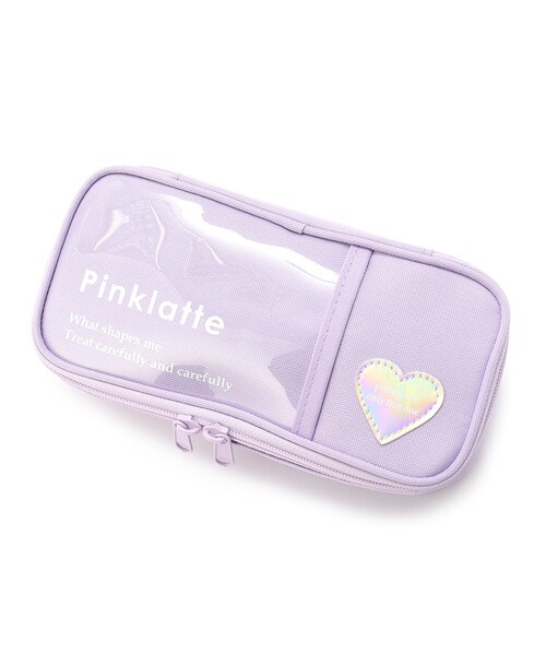 ロゴ付き二層ポーチ ポーチ Pink Latte ピンクラテ のファッション通販 Zozotown