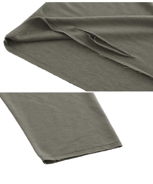 ANAP（アナップ）の「クロップドダメージミニ裏毛トップスカットソー（Tシャツ/カットソー・レディース・ライトグレー/グリーン/ダークグレー/グレイッシュベージュ・FREE）」の7枚目の写真