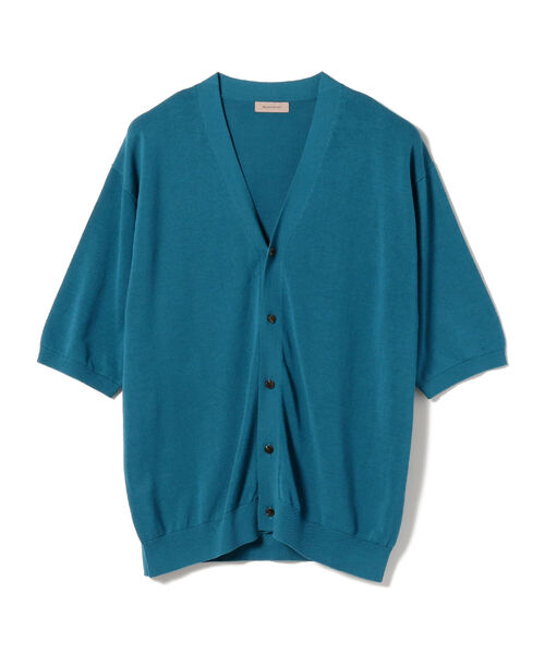 BEAMS LIGHTS（ビームスライツ）の「BEAMS LIGHTS / ハーフスリーブ カーディガン（カーディガン/ボレロ・メンズ・ターコイズブルー/ブラック・M/L/S）」の13枚目の写真