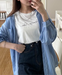 WEGO/【WEB限定】ドロップショルダープリントロゴTシャツ