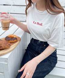 WEGO/【WEB限定】ドロップショルダープリントロゴTシャツ