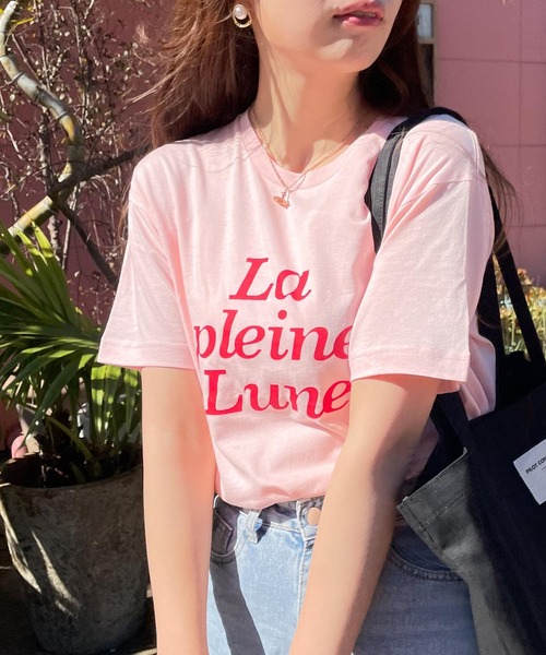 WEGO（ウィゴー）の「WEGO/【WEB限定】ドロップショルダープリントロゴTシャツ（Tシャツ/カットソー・レディース・ホワイト/ブラック/ホワイト系その他/ライトピンク/ライトベージュ・FREE）」の10枚目の写真