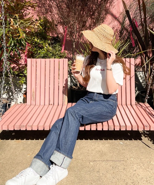 WEGO（ウィゴー）の「WEGO/【WEB限定】ドロップショルダープリントロゴTシャツ（Tシャツ/カットソー・レディース・ホワイト/ブラック/ホワイト系その他/ライトピンク/ライトベージュ・FREE）」の13枚目の写真