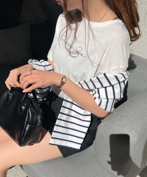 WEGO（ウィゴー）の「WEGO/【WEB限定】ドロップショルダープリントロゴTシャツ（Tシャツ/カットソー・レディース・ホワイト/ブラック/ホワイト系その他/ライトピンク/ライトベージュ・FREE）」の16枚目の写真