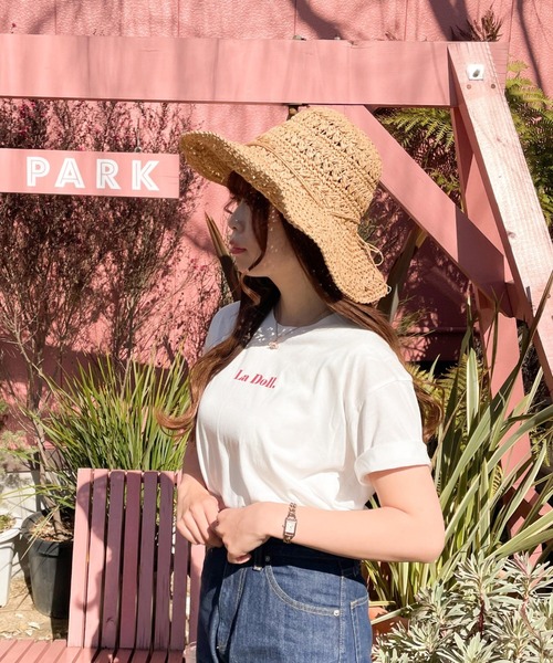 WEGO（ウィゴー）の「WEGO/【WEB限定】ドロップショルダープリントロゴTシャツ（Tシャツ/カットソー・レディース・ホワイト/ブラック/ホワイト系その他/ライトピンク/ライトベージュ・FREE）」の14枚目の写真