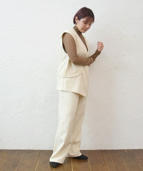 sango(sango)の「タックセンタープレスパンツ(スラックス・レディース・イエロー/ベージュ/アイボリー・FREE)」の19枚目の写真