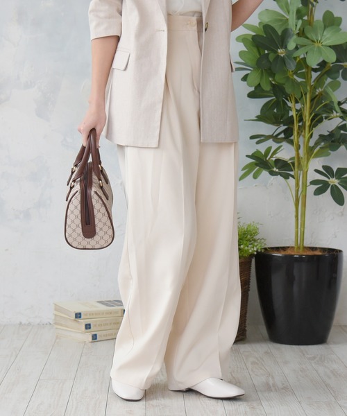 sango(sango)の「タックセンタープレスパンツ(スラックス・レディース・イエロー/ベージュ/アイボリー・FREE)」の13枚目の写真