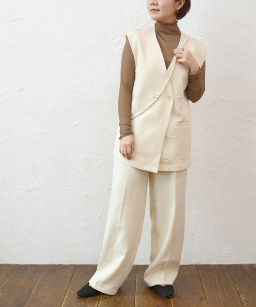 sango(sango)の「タックセンタープレスパンツ(スラックス・レディース・イエロー/ベージュ/アイボリー・FREE)」の18枚目の写真