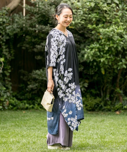 カヤ（カヤ）の「【カヤ】春の錦ワンピース（ワンピース・レディース・ブラック/パープル/ネイビー・FREE）」の7枚目の写真