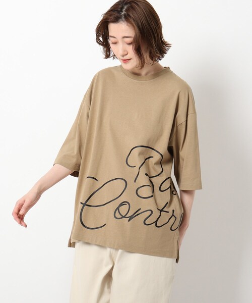 BASECONTROL(ベースコントロール)の「◆ロゴグラフィックバリエーション コットン天竺 半袖Tシャツ(Tシャツ/カットソー・レディース・アイボリー/ブラック系/ブラック系1/ベージュ系/ベージュ系1/アイボリー系/アイボリー系1/ブルー系5/ブルー系6/ライトブルー/ブラック/ベージュ・99)」の7枚目の写真