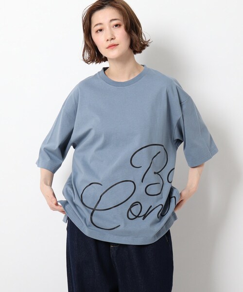 BASECONTROL(ベースコントロール)の「◆ロゴグラフィックバリエーション コットン天竺 半袖Tシャツ(Tシャツ/カットソー・レディース・アイボリー/ブラック系/ブラック系1/ベージュ系/ベージュ系1/アイボリー系/アイボリー系1/ブルー系5/ブルー系6/ライトブルー/ブラック/ベージュ・99)」の12枚目の写真