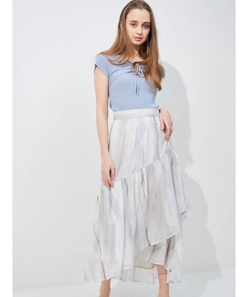 MERCURYDUO（マーキュリーデュオ）の「2WAYリボンコンパクトニット（ニット/セーター・レディース・オフホワイト/ブラック/ブルー/ラベンダー・FREE）」の7枚目の写真