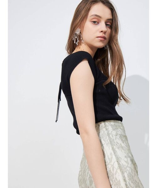 MERCURYDUO（マーキュリーデュオ）の「2WAYリボンコンパクトニット（ニット/セーター・レディース・オフホワイト/ブラック/ブルー/ラベンダー・FREE）」の12枚目の写真