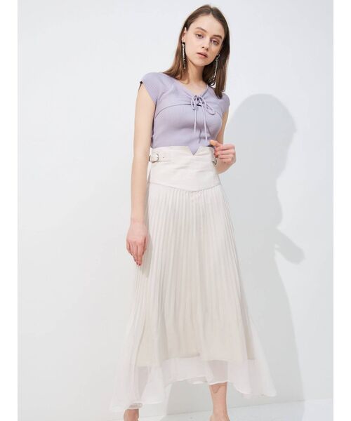 MERCURYDUO（マーキュリーデュオ）の「2WAYリボンコンパクトニット（ニット/セーター・レディース・オフホワイト/ブラック/ブルー/ラベンダー・FREE）」の14枚目の写真