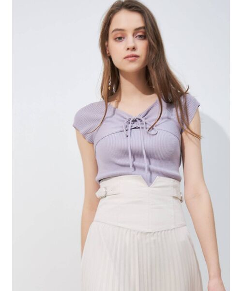 MERCURYDUO（マーキュリーデュオ）の「2WAYリボンコンパクトニット（ニット/セーター・レディース・オフホワイト/ブラック/ブルー/ラベンダー・FREE）」の16枚目の写真