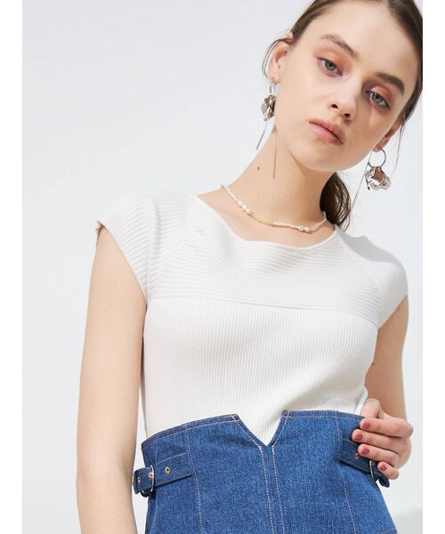 MERCURYDUO（マーキュリーデュオ）の「2WAYリボンコンパクトニット（ニット/セーター・レディース・オフホワイト/ブラック/ブルー/ラベンダー・FREE）」の18枚目の写真