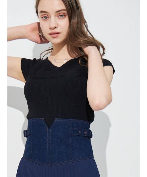 MERCURYDUO（マーキュリーデュオ）の「2WAYリボンコンパクトニット（ニット/セーター・レディース・オフホワイト/ブラック/ブルー/ラベンダー・FREE）」の22枚目の写真