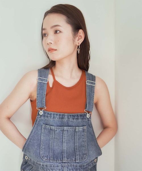 titivate（ティティベイト）の「ﾌﾞﾗｶｯﾌﾟ付きｱｼﾝﾒﾄﾘｰﾀﾝｸﾄｯﾌﾟ（タンクトップ・レディース・グリーン/キャメル/ブラック・S/M/L）」の3枚目の写真