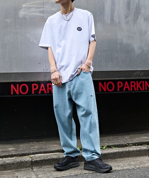 Paragraph（パラグラフ）の「【Paragraph/パラグラフ】PARAGRAPH サークルバックプリントTシャツ/NO.7/ユニセックス/プリントT/ビッグシルエット/オーバーサイズ（Tシャツ/カットソー・メンズ・チャコールグレー/ライトグレー/ネイビー/サックスブルー/ピンク/イエロー/ブルー/ホワイト/グリーン/ブラック・ﾌﾘ-）」の12枚目の写真