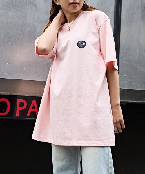Paragraph（パラグラフ）の「【Paragraph/パラグラフ】PARAGRAPH サークルバックプリントTシャツ/NO.7/ユニセックス/プリントT/ビッグシルエット/オーバーサイズ（Tシャツ/カットソー・メンズ・チャコールグレー/ライトグレー/ネイビー/サックスブルー/ピンク/イエロー/ブルー/ホワイト/グリーン/ブラック・ﾌﾘ-）」の15枚目の写真