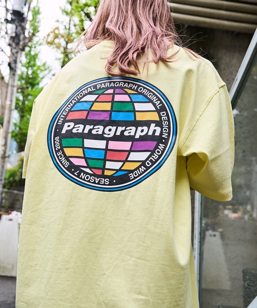 Paragraph（パラグラフ）の「【Paragraph/パラグラフ】PARAGRAPH サークルバックプリントTシャツ/NO.7/ユニセックス/プリントT/ビッグシルエット/オーバーサイズ（Tシャツ/カットソー・メンズ・チャコールグレー/ライトグレー/ネイビー/サックスブルー/ピンク/イエロー/ブルー/ホワイト/グリーン/ブラック・ﾌﾘ-）」の9枚目の写真