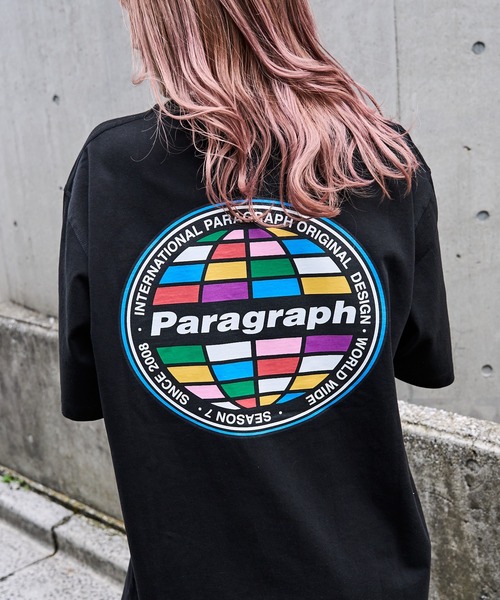 Paragraph（パラグラフ）の「【Paragraph/パラグラフ】PARAGRAPH サークルバックプリントTシャツ/NO.7/ユニセックス/プリントT/ビッグシルエット/オーバーサイズ（Tシャツ/カットソー・メンズ・チャコールグレー/ライトグレー/ネイビー/サックスブルー/ピンク/イエロー/ブルー/ホワイト/グリーン/ブラック・ﾌﾘ-）」の3枚目の写真