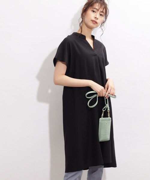 SHOO・LA・RUE(シューラルー)の「◆【洗濯機可/麻混/ドライタッチ】フレンチリネンスキッパーワンピース(ワンピース・レディース・ブラック/イエロー/ブルー/ブラック系1/ブラック系2/サックスブルー系2・00)」の15枚目の写真