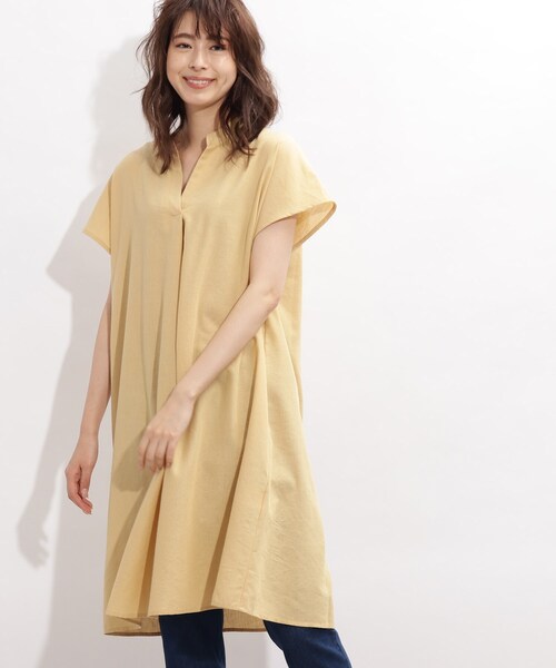 SHOO・LA・RUE(シューラルー)の「◆【洗濯機可/麻混/ドライタッチ】フレンチリネンスキッパーワンピース(ワンピース・レディース・ブラック/イエロー/ブルー/ブラック系1/ブラック系2/サックスブルー系2・00)」の22枚目の写真