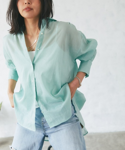 RIVE DROITE（リヴドロワ）の「綿麻バックシャンシャツ（シャツ/ブラウス・レディース・ブラック/ミント・FREE）」の19枚目の写真