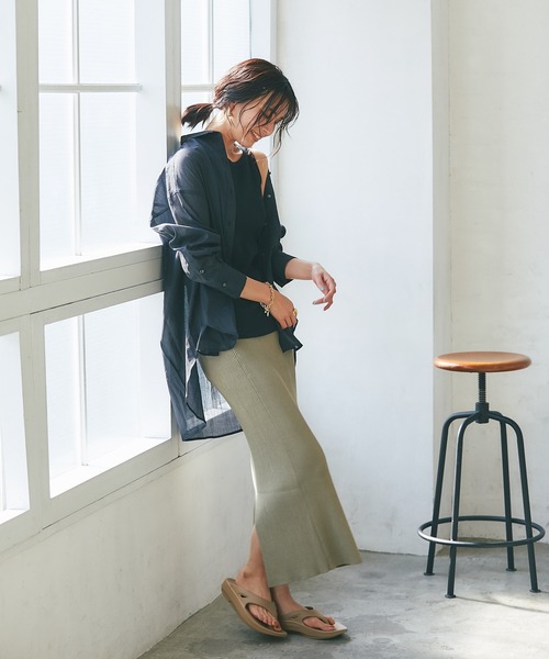 RIVE DROITE（リヴドロワ）の「綿麻バックシャンシャツ（シャツ/ブラウス・レディース・ブラック/ミント・FREE）」の21枚目の写真