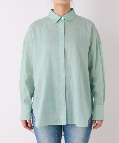 RIVE DROITE（リヴドロワ）の「綿麻バックシャンシャツ（シャツ/ブラウス・レディース・ブラック/ミント・FREE）」の5枚目の写真