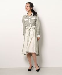 axes femme | ストライプバイカラーＯＰ(ワンピース)