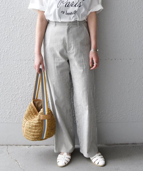 SHIPS any（シップス エニィ）の「SHIPS any:〈ウォッシャブル〉ヒッコリー カーゴ パンツ◇（カーゴパンツ・レディース・ブラック・38/36）」の11枚目の写真