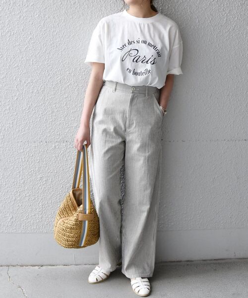 SHIPS any（シップス エニィ）の「SHIPS any:〈ウォッシャブル〉ヒッコリー カーゴ パンツ◇（カーゴパンツ・レディース・ブラック・38/36）」の15枚目の写真