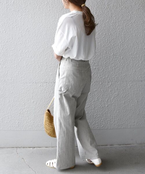 SHIPS any（シップス エニィ）の「SHIPS any:〈ウォッシャブル〉ヒッコリー カーゴ パンツ◇（カーゴパンツ・レディース・ブラック・38/36）」の16枚目の写真