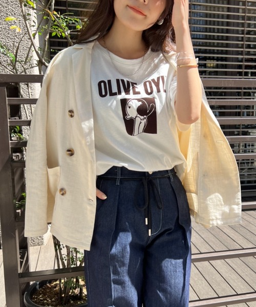 Chez toi（シェトワ）の「リネンテーラードジャケット（テーラードジャケット・レディース・ベージュ/ネイビー/オフホワイト・FREE）」の10枚目の写真