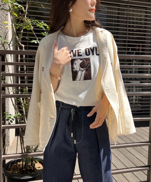 Chez toi（シェトワ）の「リネンテーラードジャケット（テーラードジャケット・レディース・ベージュ/ネイビー/オフホワイト・FREE）」の4枚目の写真