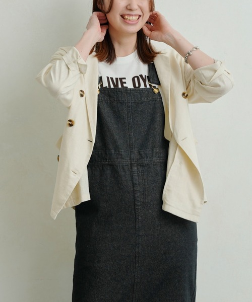 Chez toi（シェトワ）の「リネンテーラードジャケット（テーラードジャケット・レディース・ベージュ/ネイビー/オフホワイト・FREE）」の21枚目の写真