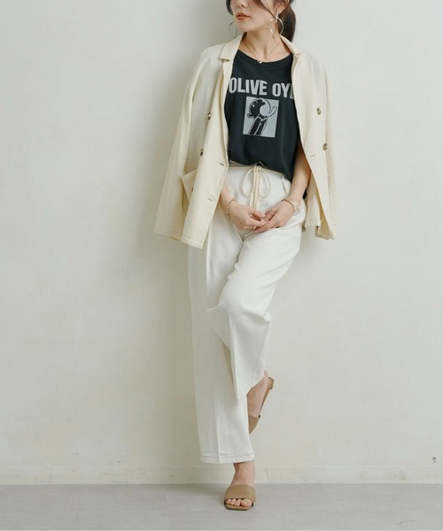 Chez toi（シェトワ）の「リネンテーラードジャケット（テーラードジャケット・レディース・ベージュ/ネイビー/オフホワイト・FREE）」の9枚目の写真