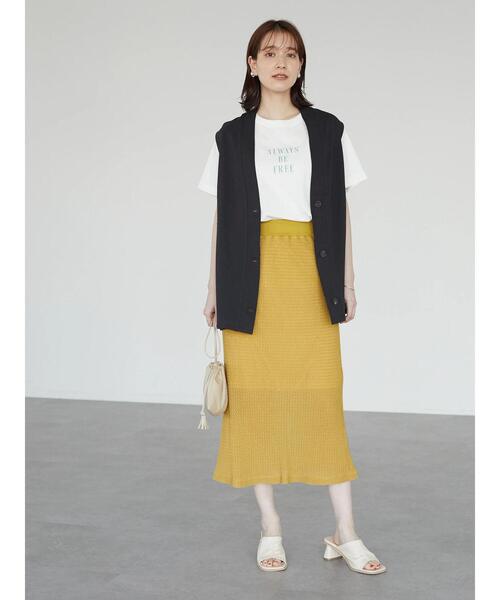 Green　Parks（グリーンパークス）の「カットソーVネックベスト（ベスト・レディース・グレー/ベージュ/ダークグリーン・FREE）」の4枚目の写真