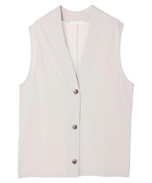 Green　Parks（グリーンパークス）の「カットソーVネックベスト（ベスト・レディース・グレー/ベージュ/ダークグリーン・FREE）」の21枚目の写真