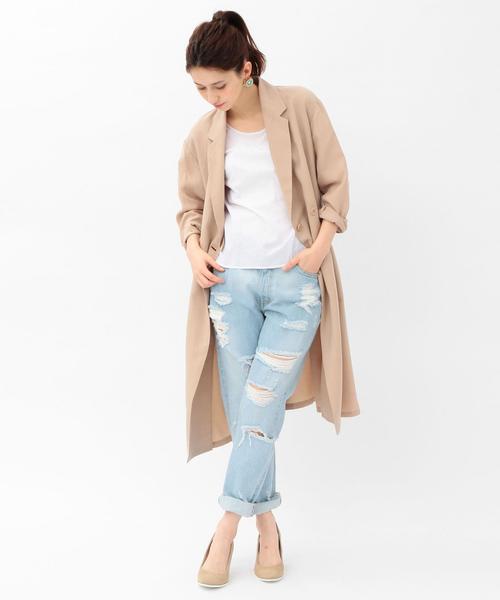 Another Edition（アナザーエディション）の「ライトチェスターコート(ベージュ)/AEBC TEN  LIGHT CT BG◆（チェスターコート・レディース・ベージュ・ﾌﾘ-）」の3枚目の写真