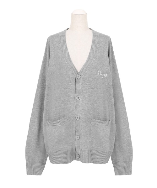 PUNYUS（プニュズ）の「ワンポイントロゴカーディガン（カーディガン/ボレロ・レディース・ブラック/グレー/グリーン/ベージュ/パープル/カーキ・2/1/4/3）」の22枚目の写真