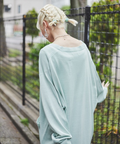 PUNYUS（プニュズ）の「ワンポイントロゴカーディガン（カーディガン/ボレロ・レディース・ブラック/グレー/グリーン/ベージュ/パープル/カーキ・2/1/4/3）」の19枚目の写真