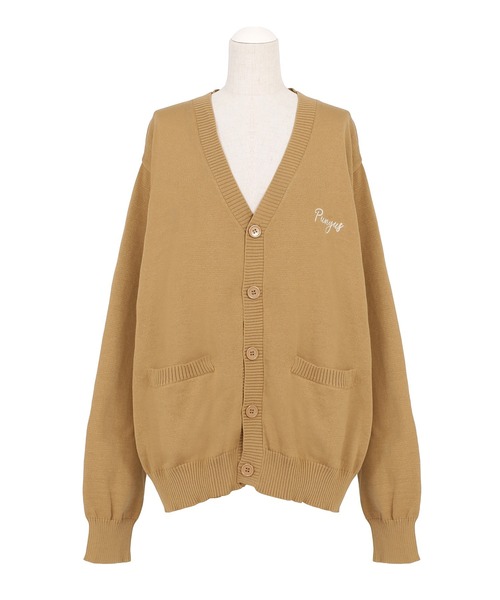 PUNYUS（プニュズ）の「ワンポイントロゴカーディガン（カーディガン/ボレロ・レディース・ブラック/グレー/グリーン/ベージュ/パープル/カーキ・2/1/4/3）」の12枚目の写真