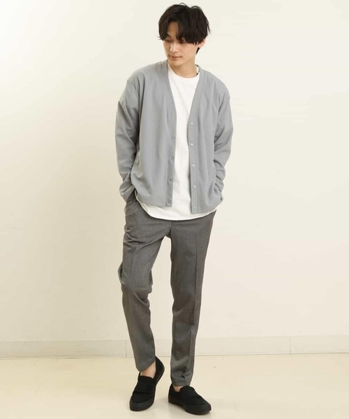 a.v.v（アーヴェヴェ）の「梨地カーディガン（カーディガン/ボレロ・メンズ・グレー/ブルー/ミント/グリーン・46/48/50）」の14枚目の写真