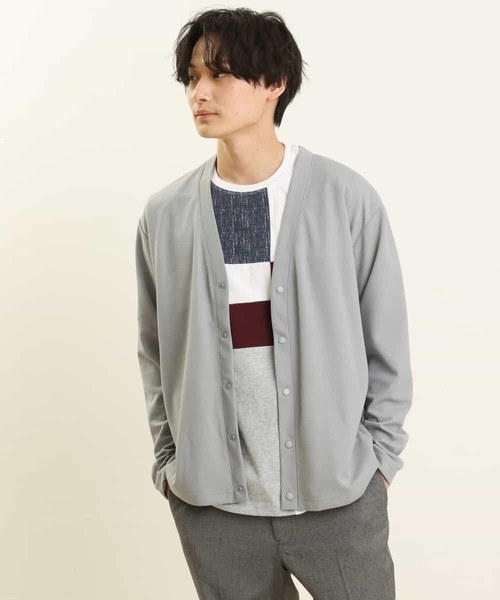 a.v.v（アーヴェヴェ）の「梨地カーディガン（カーディガン/ボレロ・メンズ・グレー/ブルー/ミント/グリーン・46/48/50）」の20枚目の写真