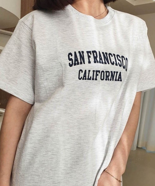 Dalfwin(ダールフィン)の「SAN FRANCISCOロゴ半袖Tシャツ(Tシャツ/カットソー・レディース・ホワイト/グレー系その他/クリーム・FREE)」の15枚目の写真