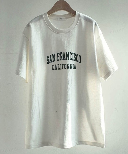 Dalfwin(ダールフィン)の「SAN FRANCISCOロゴ半袖Tシャツ(Tシャツ/カットソー・レディース・ホワイト/グレー系その他/クリーム・FREE)」の11枚目の写真