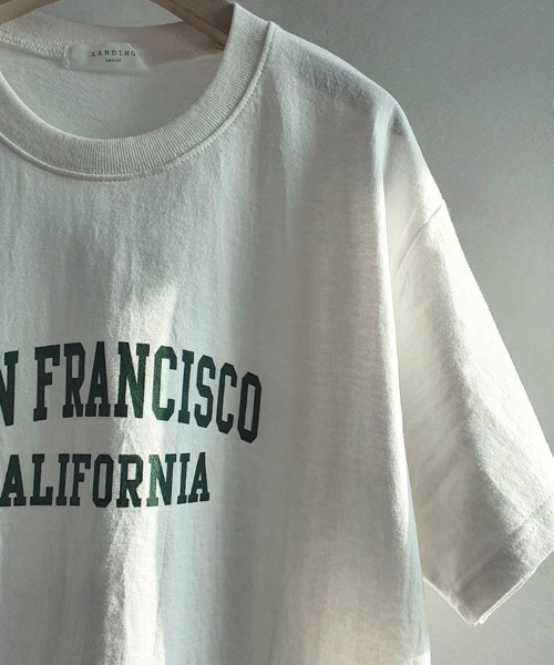 Dalfwin(ダールフィン)の「SAN FRANCISCOロゴ半袖Tシャツ(Tシャツ/カットソー・レディース・ホワイト/グレー系その他/クリーム・FREE)」の12枚目の写真